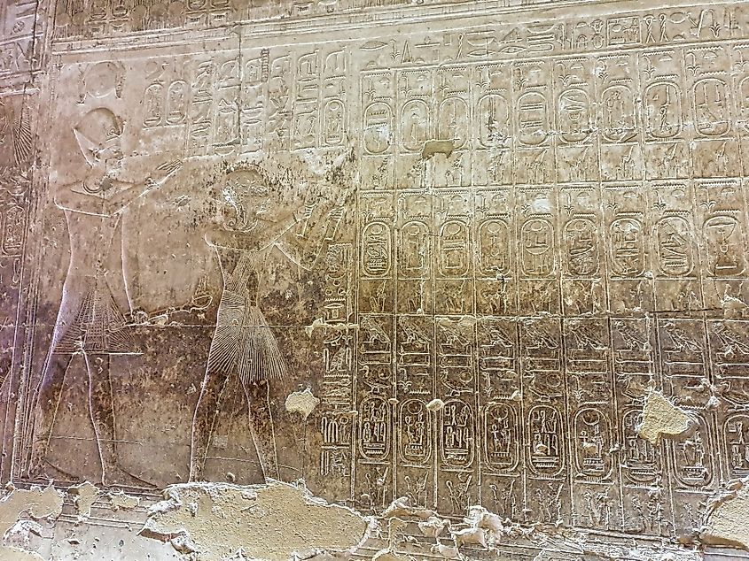 Abydos Kings List Wall Relief Abydos, Egypt.
