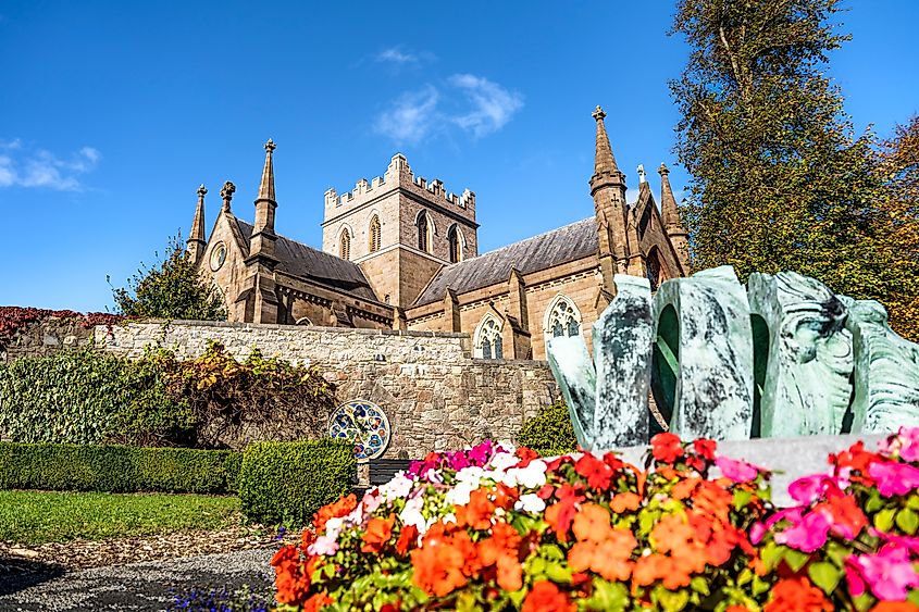 Exterior of the St Patrick's Cathedral, seat of the Anglican Archbishop of Armagh, Church of Ireland, in Armagh, Northern Ireland