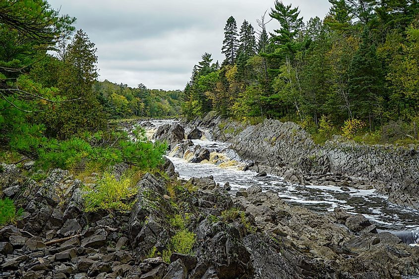 Beautiful falls of the St. Louis River at Jay Cooke State Park in Minnesota