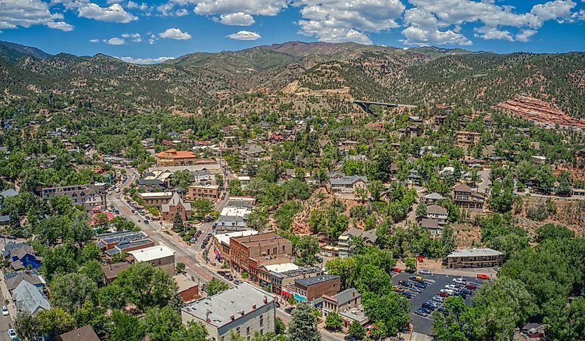 Aerial View of Downtown Manitou Springs