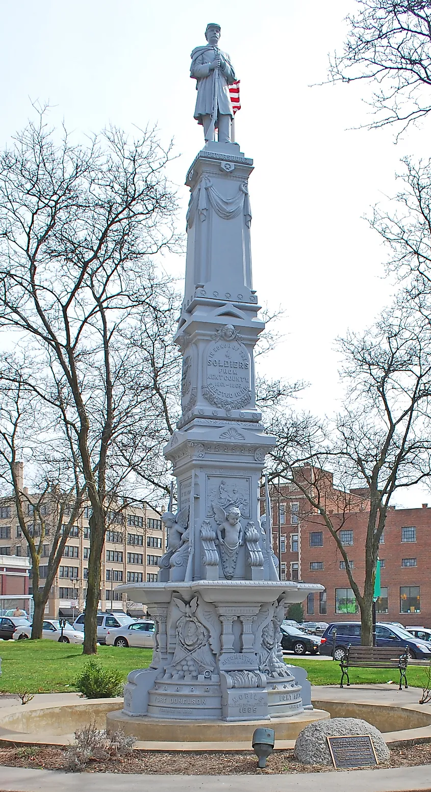 The Kent County Civil War Monument in Grand Rapids, Michigan.