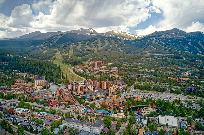 Aerial view of Breckenridge, Colorado.