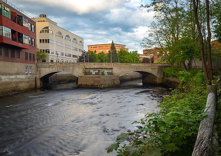 Franklin St. Bridge (Kenduskeag Stream Trail), Bangor, Maine.