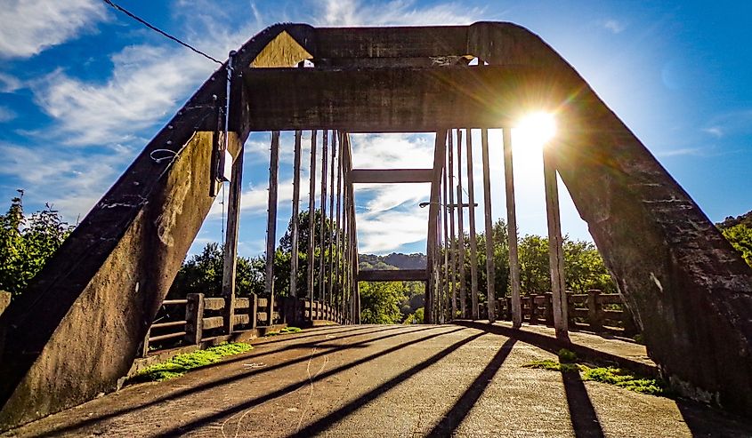 Old Concrete Arch Bridge in Prestonsburg, Kentucky.