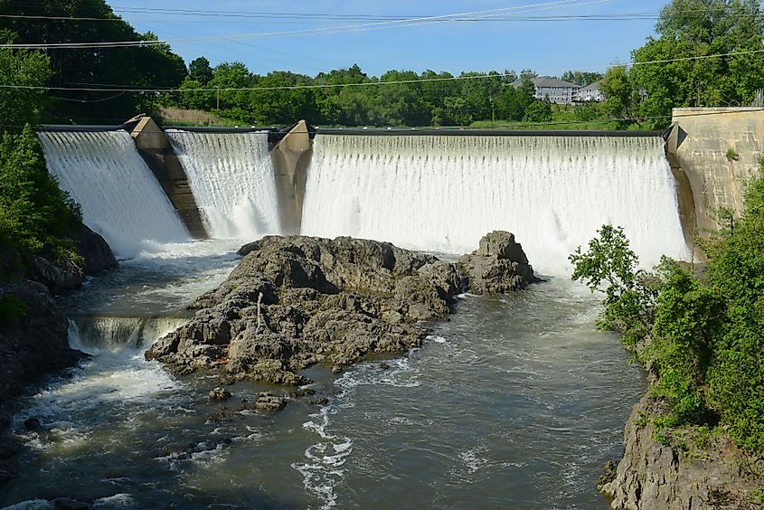 Essex Junction Dam on Winooski River in Essex Junction Village, Vermont