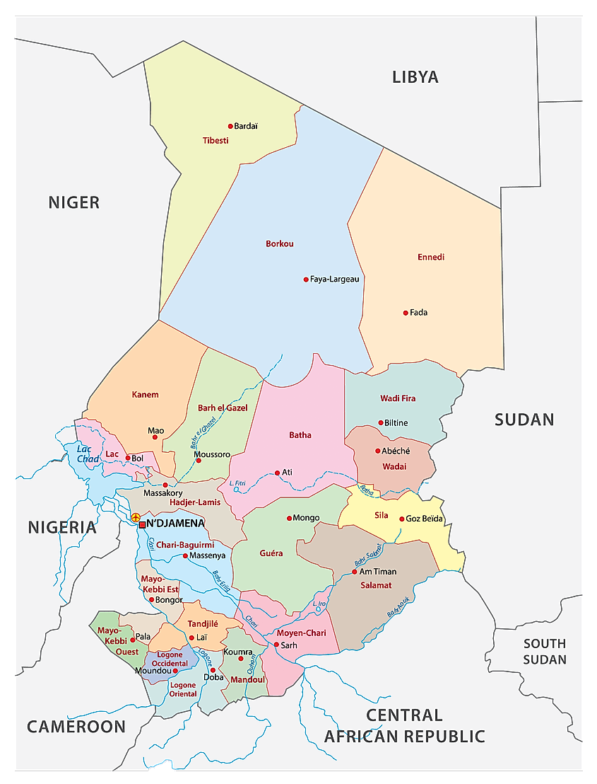 Chad On The Map Of Africa Chad Maps & Facts - World Atlas
