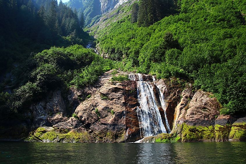 waterfall in Misty Fjords National Monument a part of Tongass National Forest