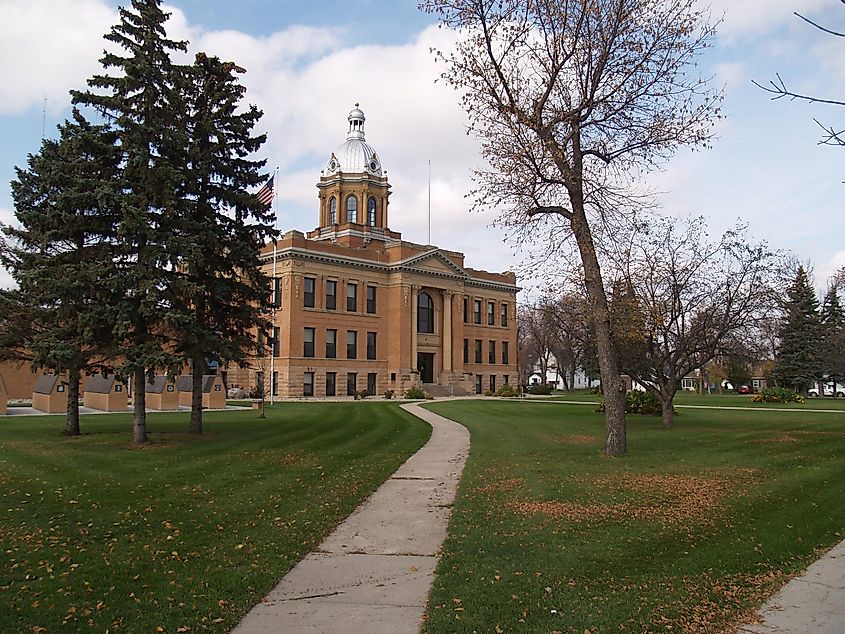 Traill County Courthouse in Hillsboro, North Dakota, USA.