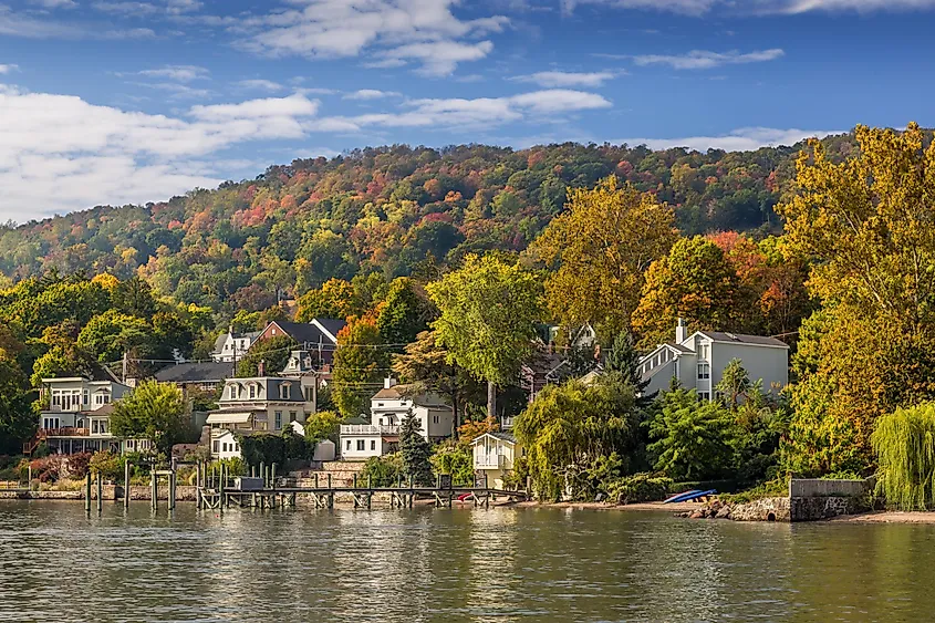  Beautiful view of Nyack, New York during fall