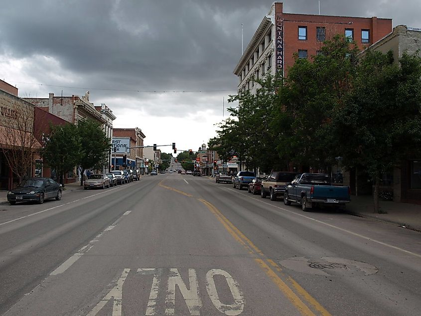 Main street in Lewistown, Montana.
