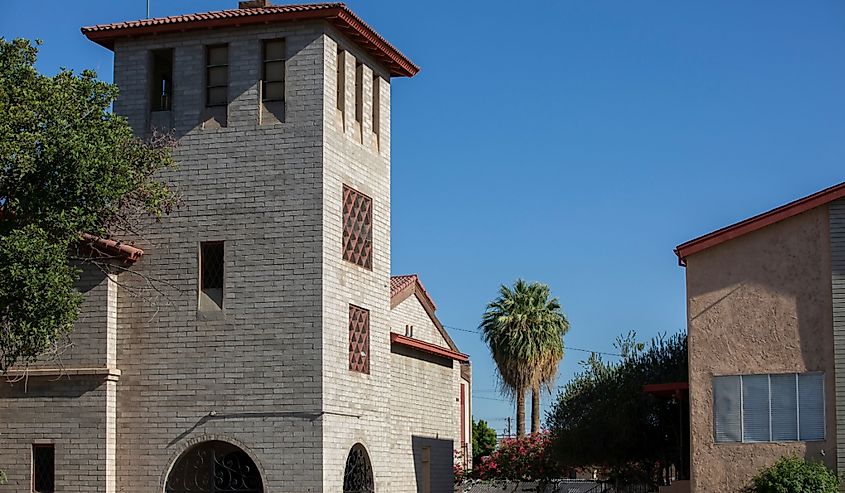 Afternoon view of historic downtown Blythe, California