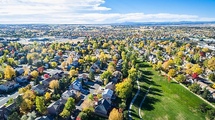 Aerial view of Aurora, Colorado