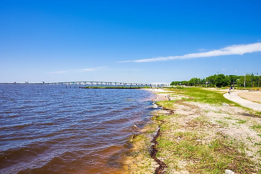 Beach view in Ocean Springs, Mississippi