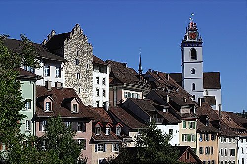 Aarau old town, capital of canton Aargau, Switzerland.