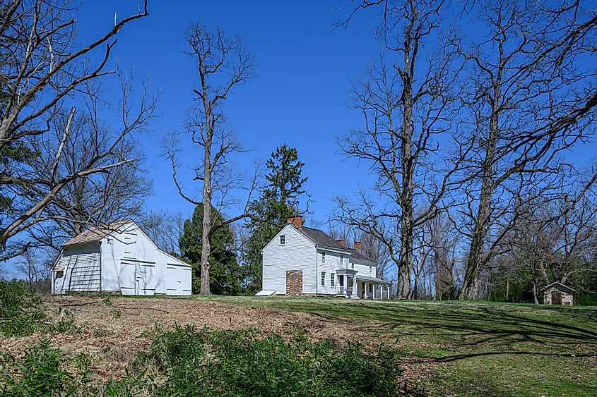 The Clarke House Museum at Princeton Battlefield State Park in Princeton, New Jersey