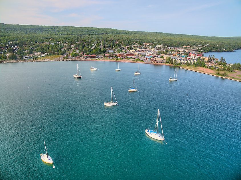 Overlooking Grand Marais, Lake Superior in Minnesota.