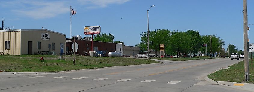 A quiet street in Niobrara, Nebraska.