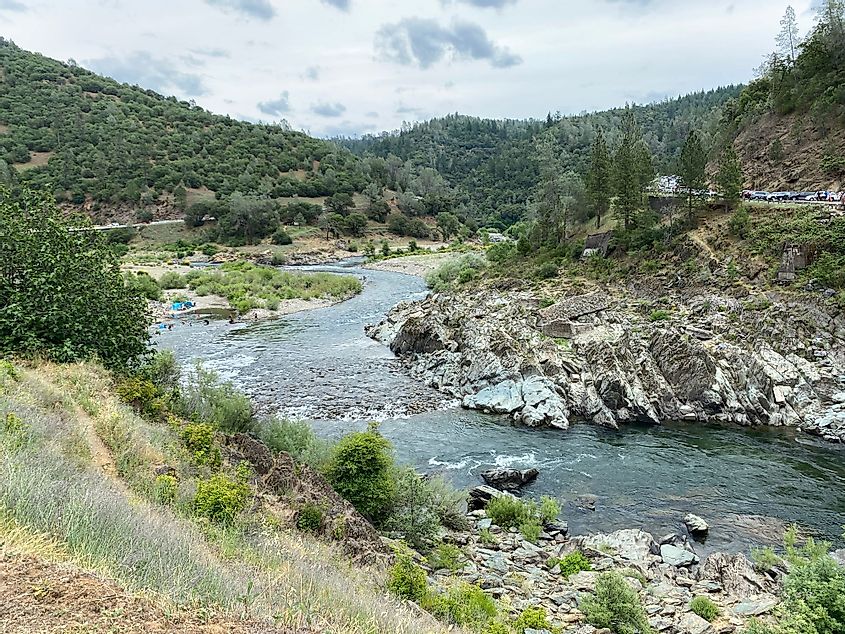 View of the confluence of the Middle Fork and the North Fork American River at Auburn, California