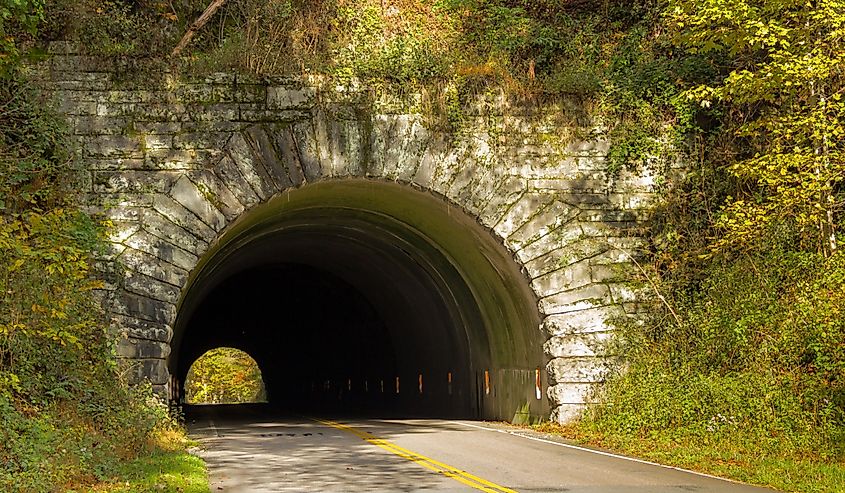 Little Switzerland Tunnel on the Blue Ridge Parkway in North Carolina