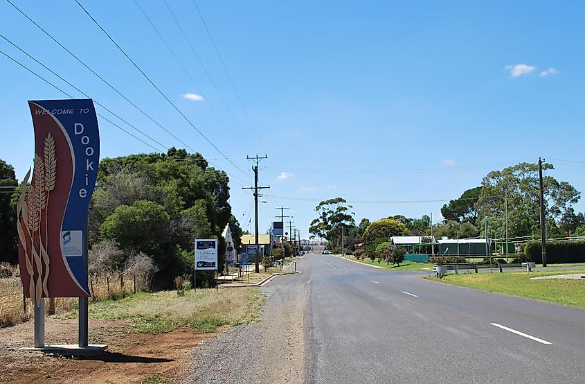 Main street in Dookie, Victoria