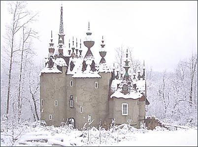 North Carolina's Castle Mont Rouge in the snow.