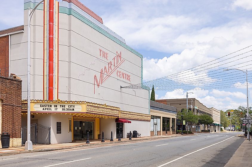 Douglas, Georgia, USA - April 17, 2022: The Martin Centre, historic performing arts Theatre
