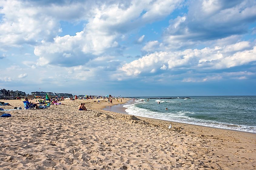 A view of the beach at Spring Lake, New Jersey.