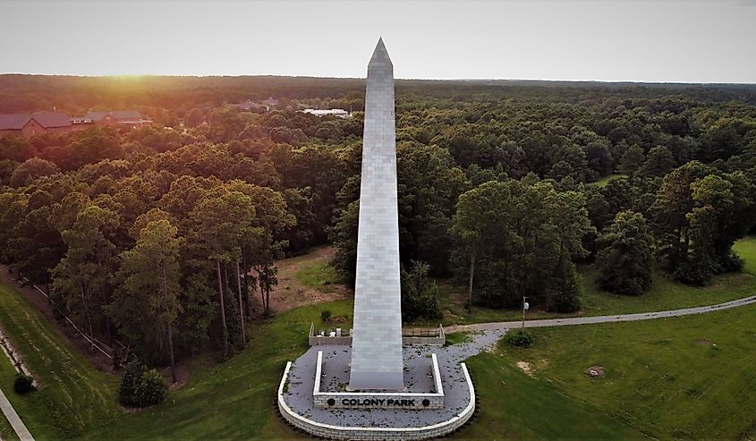 An aerial shot of the tower at the Colony Park in Ridgeland, Mississippi