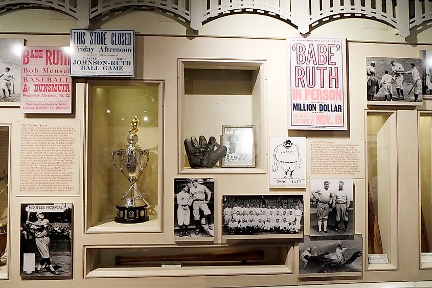 Historic memorabilia at the National Baseball Hall of Fame Museum at Cooperstown New York. Created  05.27.25