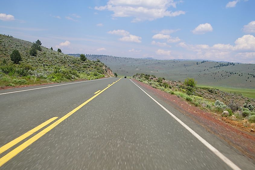 Highway through the High Desert between Bend and Burns, Oregon