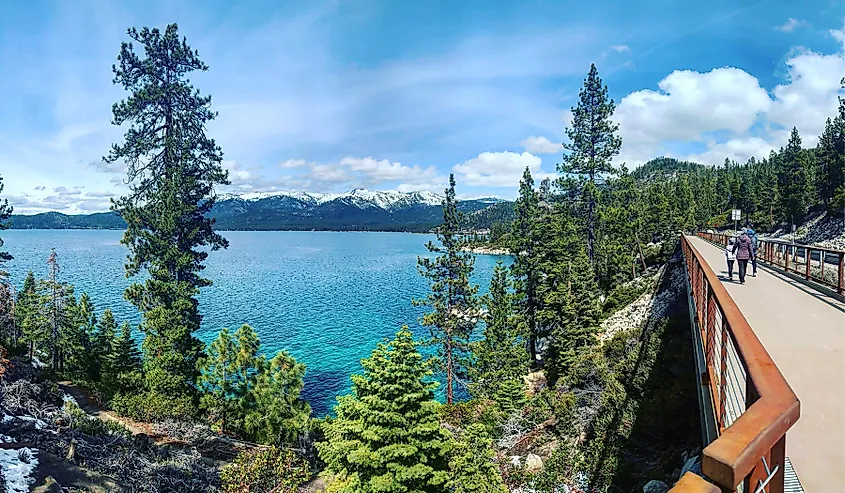 East Shore walking path in Incline Village, Nevada.
