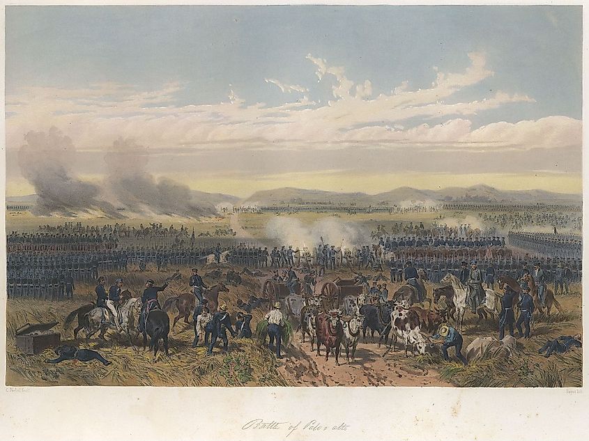 Battle of Palo Alto near Brownsville, fought on May 8, 1846 in the Mexican-American War.