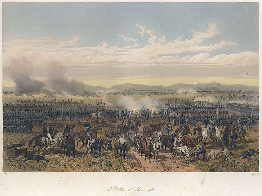 Battle of Palo Alto near Brownsville, fought on May 8, 1846 in the Mexican-American War.