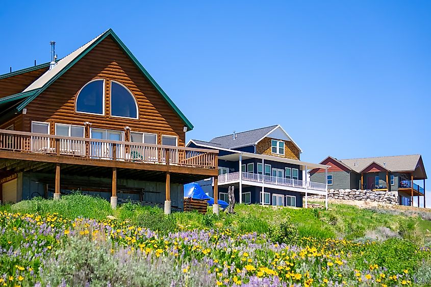 Bear Lake Cabin in Garden City with natural flowers and greenery.