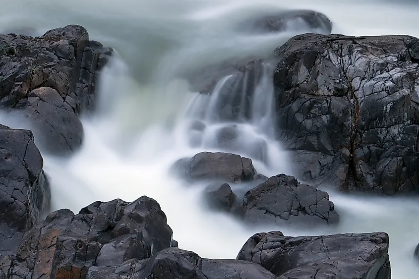 Waterfall at Johnson Shut Ins state park in Missouri.