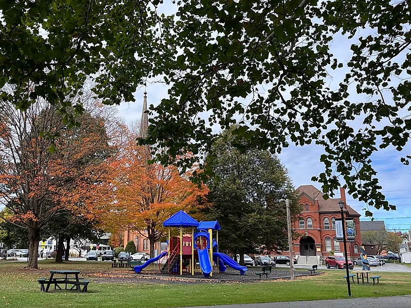 A playground in Central Park, Honesdale, Pennsylvania