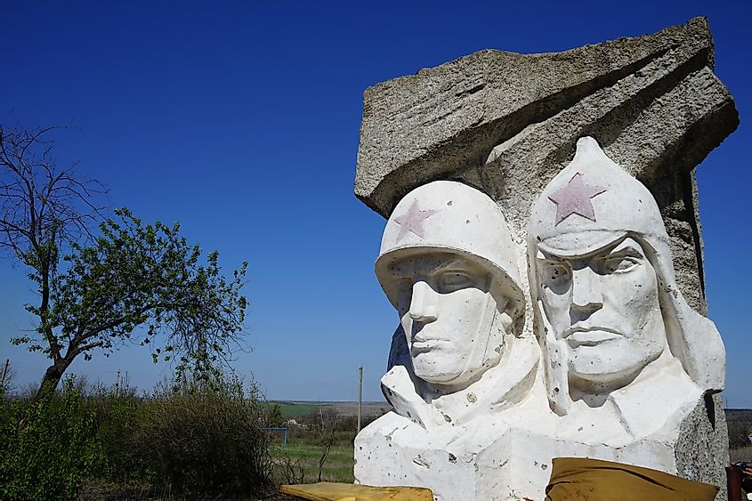 Soviet monument in Zaitsevo, Horlivka, Ukraine. 
