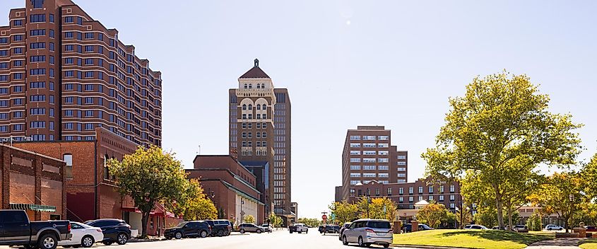 The downtown buildings as seen on Keeler Avenue in Bartlesville, Oklahoma.