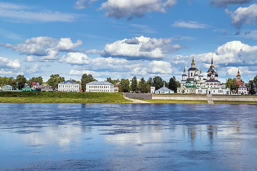 Veliky Ustyug along the banks of the Northern Dvina River.