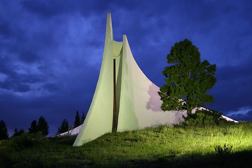 Peace and Brotherhood Chapel at the Vietnam Veterans Memorial in Angel Fire, New Mexico.