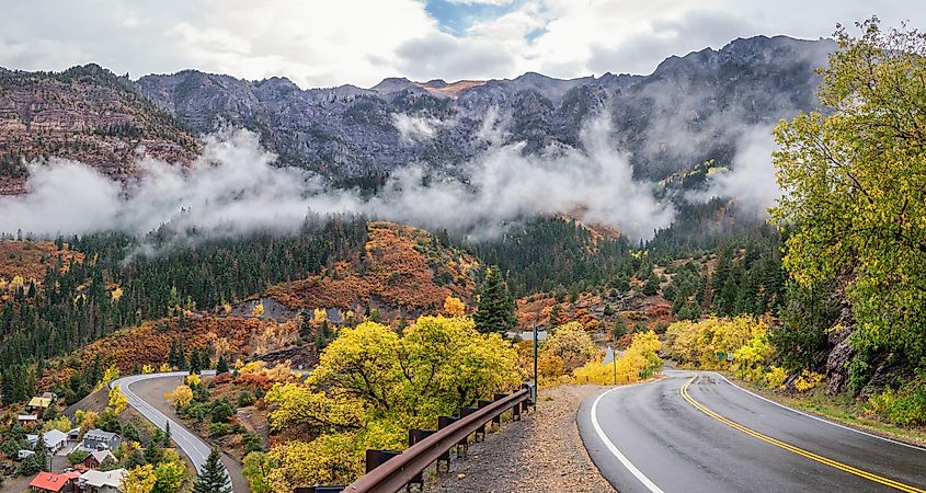 Ouray Colorado in Autumn on the Million Dollar Highway - Scenic Drive