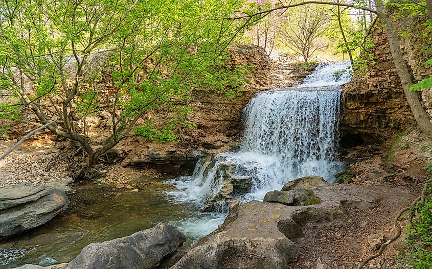 Waterfall at Tanyard Creek Nature Trail, Bella Vista, Arkansas.