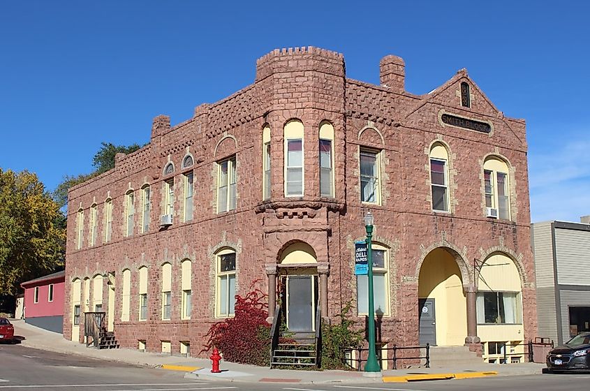 Historic building in Dell Rapids, via Michelle Dennis on https://sah-archipedia.org/buildings/SD-01-099-0076
