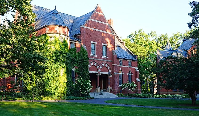View of the campus of Smith College, a private liberal arts women's college in Northampton, Massachusetts, part of the Seven Sisters.