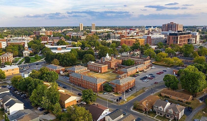 Clear Biright Late Summer Day Aerial View Lexington Kentucky