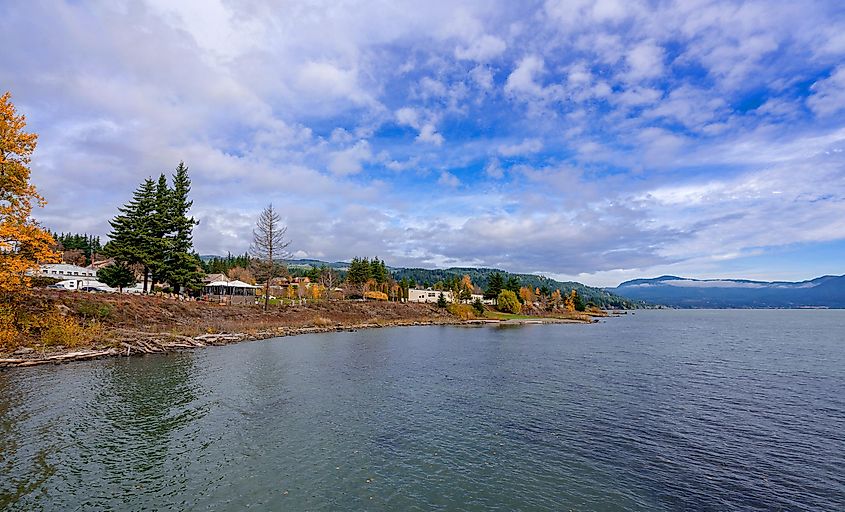 Beautiful view of Stevenson overlooking the Columbia River in Washington.