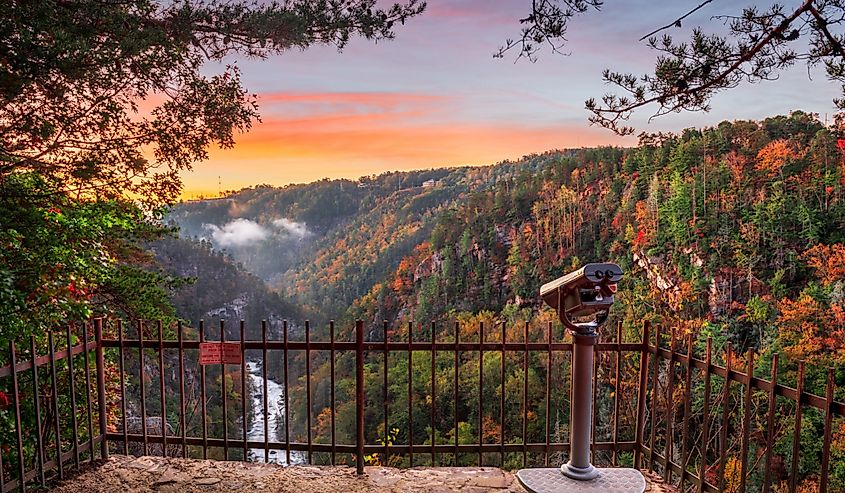 Tallulah Falls, Georgia, overlooking Tallulah Gorge.