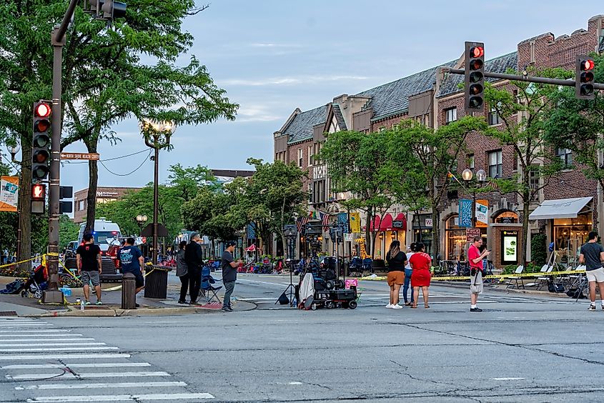 Main Street in Highland Park, Illinois.