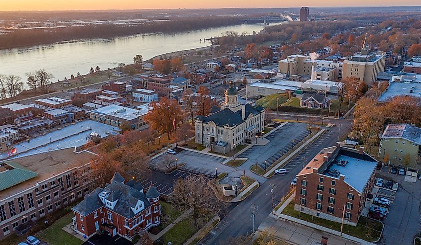 Aerial View of Historic Downtown St Charles