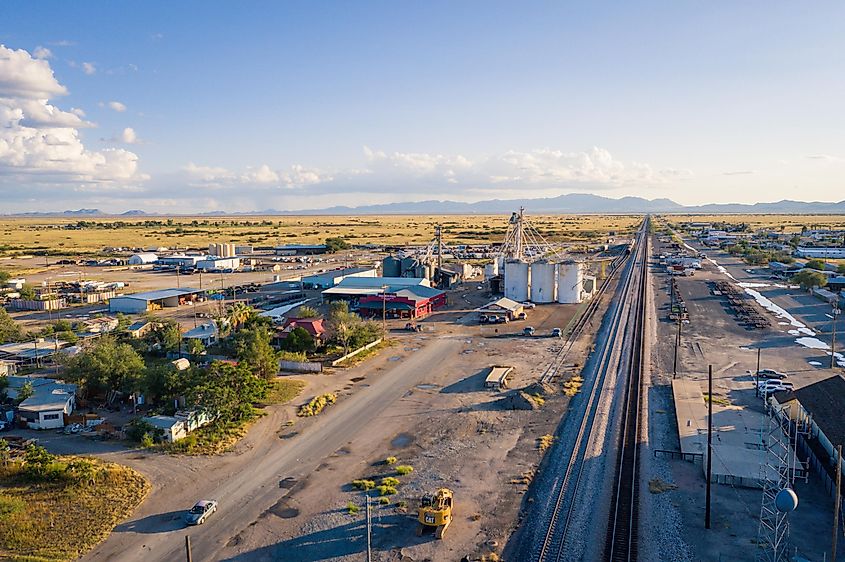 The train station in Willcox, Arizona